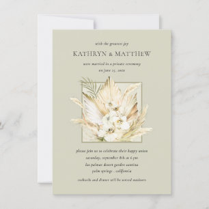 Invitation Bouquet Pampas Grass Boho Réception Après Mariage