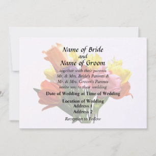 Invitation Bouquet printanier avec tulipes et jonquilles