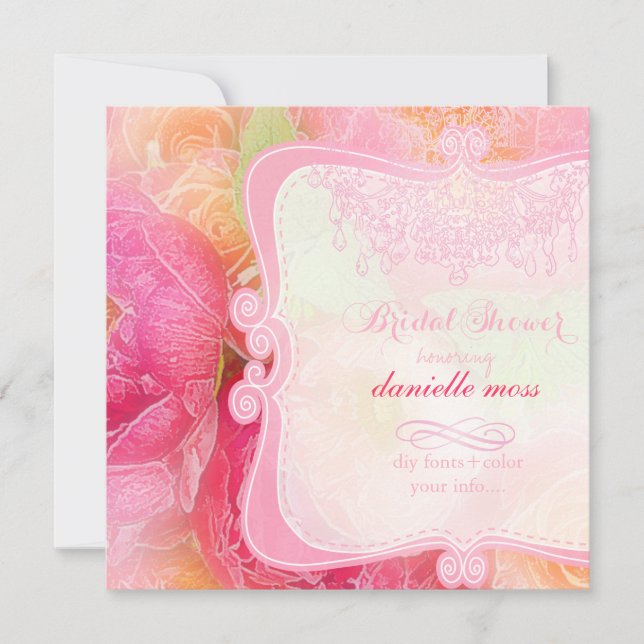 Invitation Bouquet printanier de PixDezines + lustre / enterr (Devant)