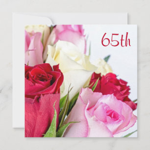 Invitation Bouquet Romantique De Roses 65e Anniversaire