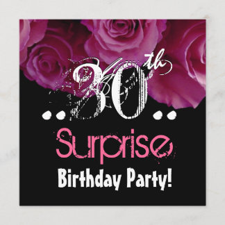 Invitation Bouquet rose 30e anniversaire Modèle surprise