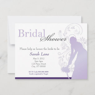 Invitation Bouquet Toss Fête de l'mariée - Purple & Blanc