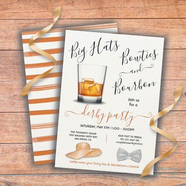 Invitation Bourbon Big Casquettes & Bowties Derby Party (Créateur téléchargé)