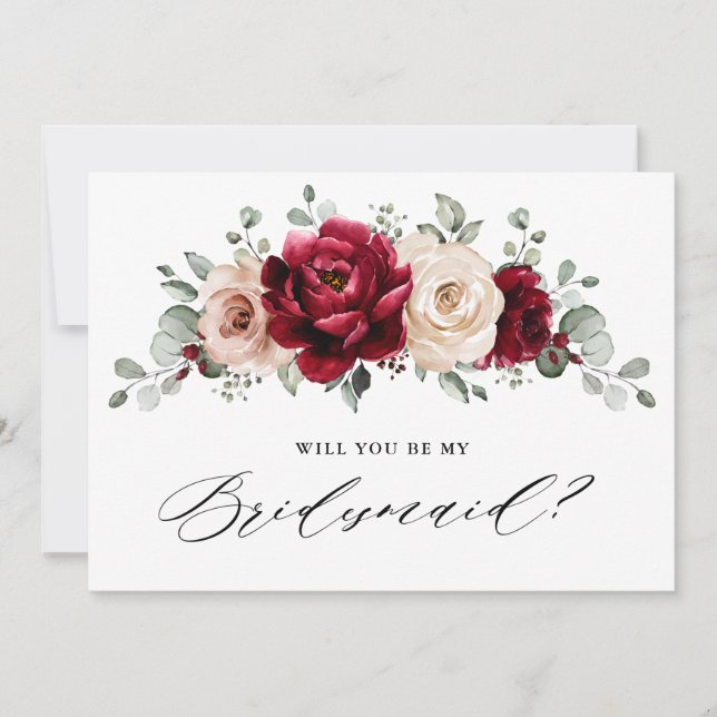 Invitation Bourgogne Champagne Ivory Serez-vous ma servante d (Devant)