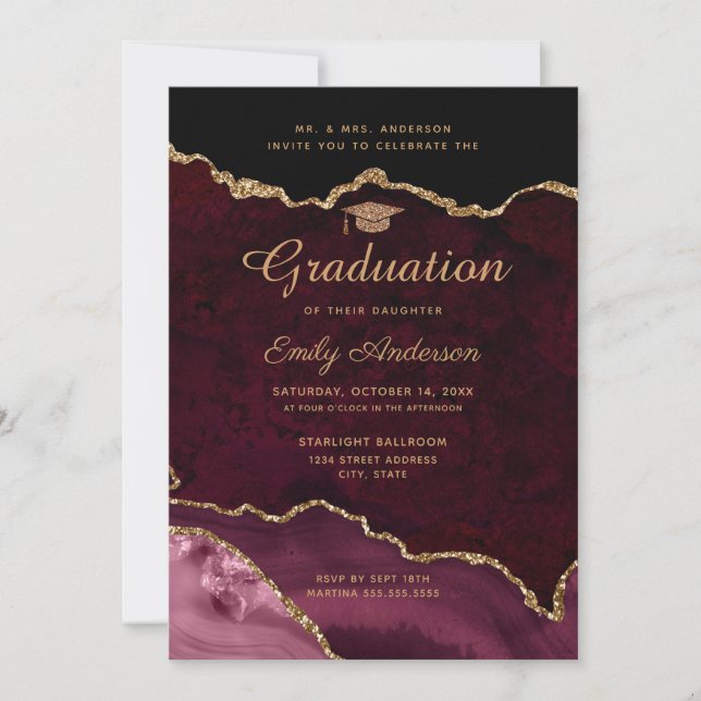 Invitation Bourgogne Diplôme d'Agate (Devant)