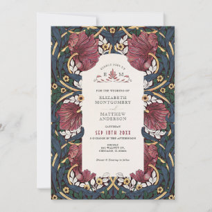 Invitation Bourgogne Émeraude Bleu Marine Pimpernel Morris