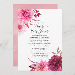 Invitation Bourgogne et Flore floral floue par douche