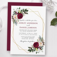 Bourgogne Floral Verdure Or Mariage B