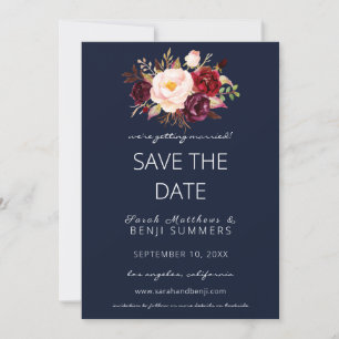 Invitation Bourgogne Marsala Enregistrer la date Changer de m