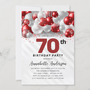 Invitation Bourgogne Parties scintillant de ballon rouge arge