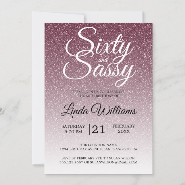 Invitation Bourgogne Parties scintillant Ombre 60 et Sassy 60 (Devant)