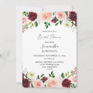 Invitation Bourgogne & Rose Blush 4 Floral Mariage 2