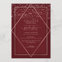 Bourgogne Rouge Rose Or Confetti Bordure Graduatio