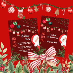 Invitation Bourgogne Santa & décorations de Noël