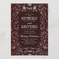 Bourgogne vintage floral et mariage rose d'or