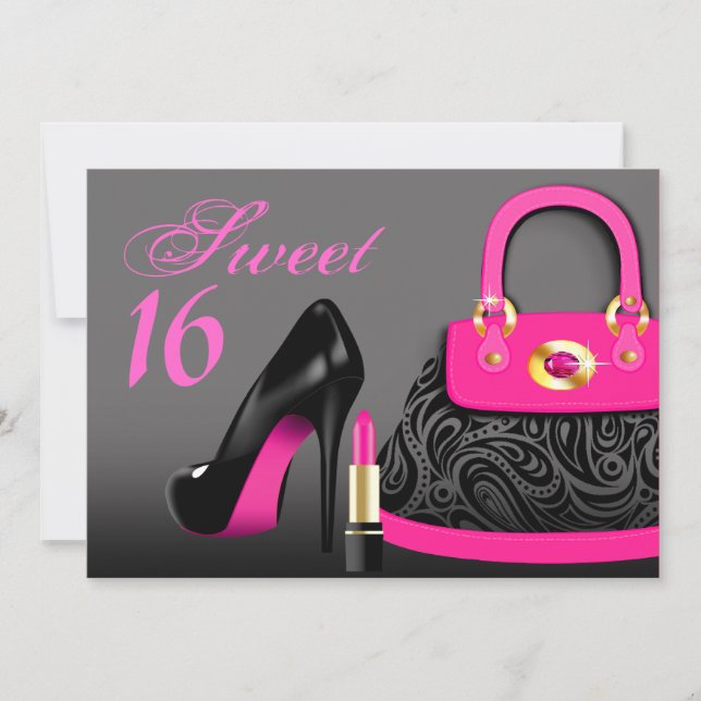 Invitation Bourse, talons hauts et sweet sixteen snob de (Devant)