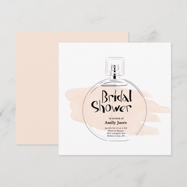Invitation Bouteille de parfum Fête des mariées (Devant / Derrière)