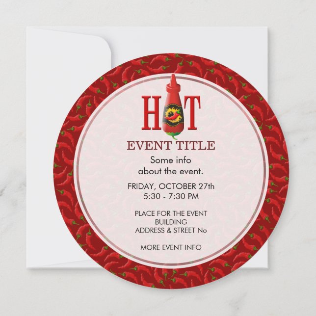 Invitation Bouteille de sauce chaude (Dos)