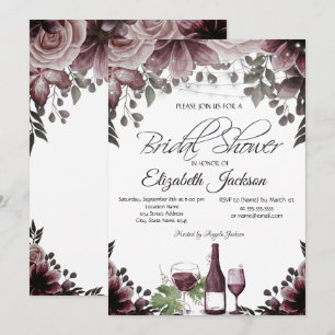 Invitation Bouteille de vin Luminaires en verre Fête florale 