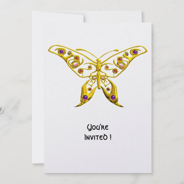Invitation BOUTEILLE D'OR HYPER AVEC GEMSTONES Blanc (Devant)