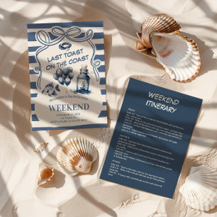 Invitation Bouteille nautique et ballons Bachelorette côtière