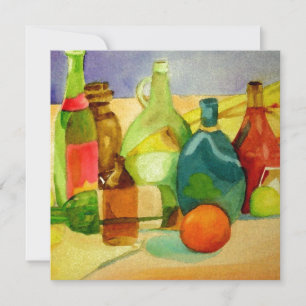 Invitation Bouteilles aquarelles