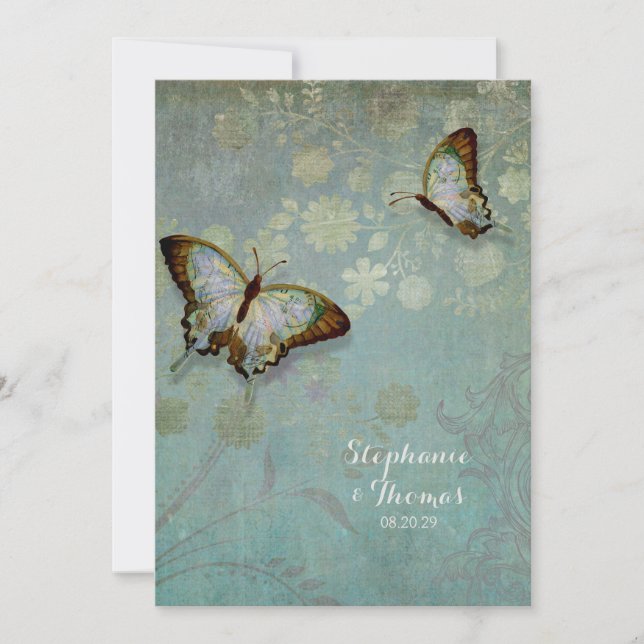 Invitation Bouteilles d'aquarelle avec Mariage Floral moderne (Devant)