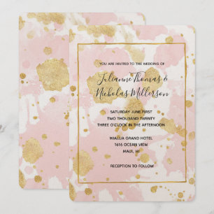 Invitation Bouteilles en or rose pâle Abstraites