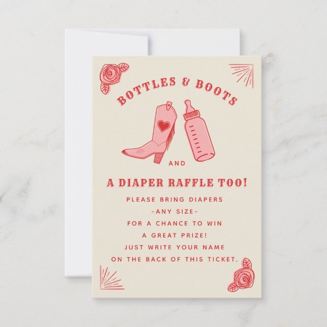 Invitation Bouteilles et bottes Baby shower Déchets Raffle (Devant)