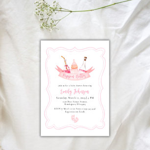 Invitation Bouteilles Poppin Champagne Baby shower fille