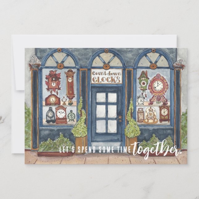 Invitation Boutique d'Horlogerie Ancienne Réveillon du Nouvel (Devant)