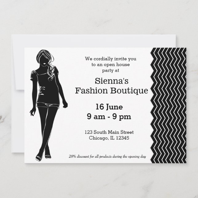 Invitation Boutique mode (Devant)