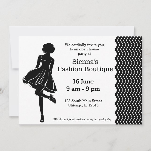 Invitation Boutique mode (Devant)