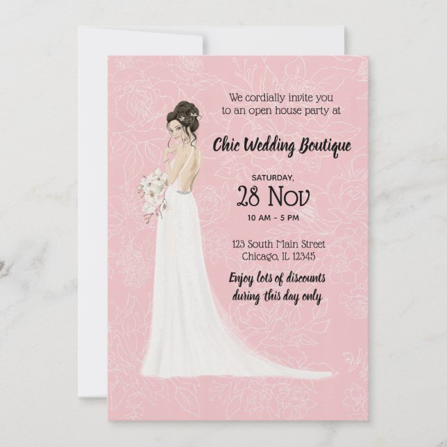 Invitation Boutique nuptiale maison ouverte choisir la couleu (Devant)