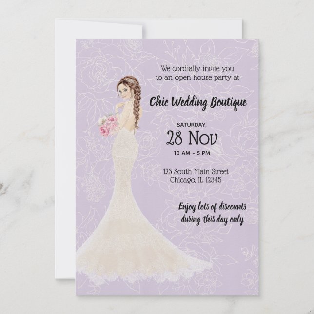 Invitation Boutique nuptiale maison ouverte choisir la couleu (Devant)