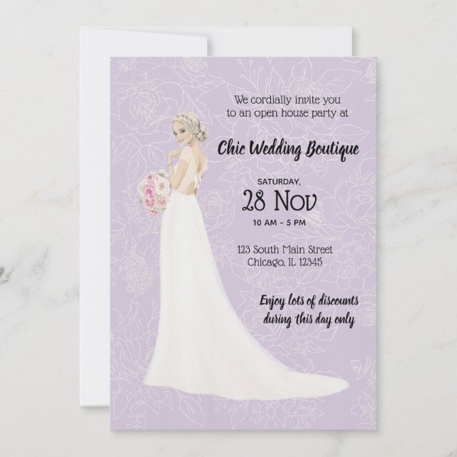 Invitation Boutique nuptiale maison ouverte choisir la couleu (Devant)