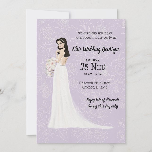 Invitation Boutique nuptiale maison ouverte choisir la couleu (Devant)