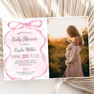 Invitation Boutique Pink Bow Baby shower Photo