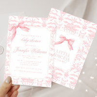 Bouton arc rose mou en damas baby shower