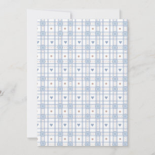 Invitation Bouton bleu clair Baby Shower Coeur