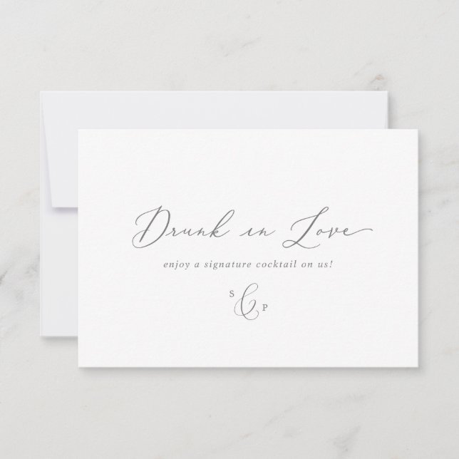 Invitation Bouton de boisson 3,5 x 5 po de calligraphie argen (Devant)