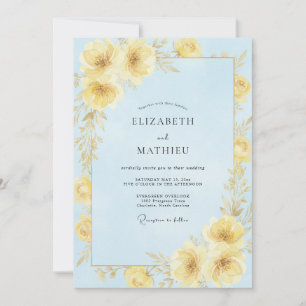 Invitation Bouton d'or Ranunculus Sage Mariage