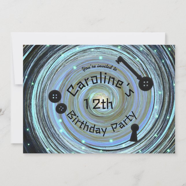 Invitation Bouton Eyes & Skeleton Key Autre Partie du Monde (Devant)
