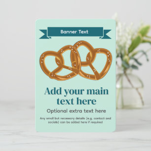 Invitation Boutons de pain Pretzel Motif sur menthe pâle - pr