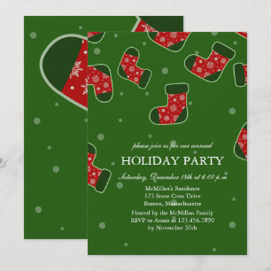 Invitation Bouts de Noël Fête verte