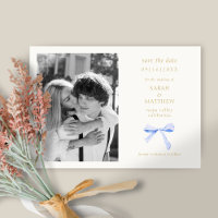 Bow à ruban bleu Dusty | Désactivé blanc Enregistr