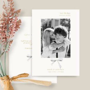 Invitation Bow à ruban simple et chic   Désactivé blanc Enreg