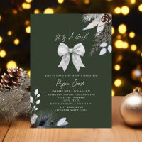 Bow Botanical Winter Girl Baby shower vert