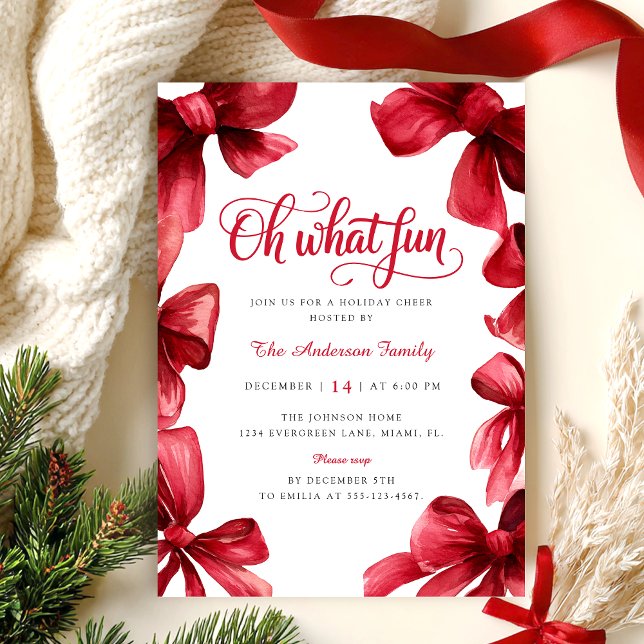 Invitation Bow Christmas Party (Créateur téléchargé)
