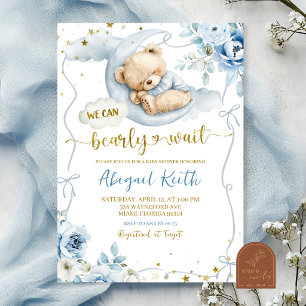Invitation Bow Coquette nous pouvons à peine attendre la baby